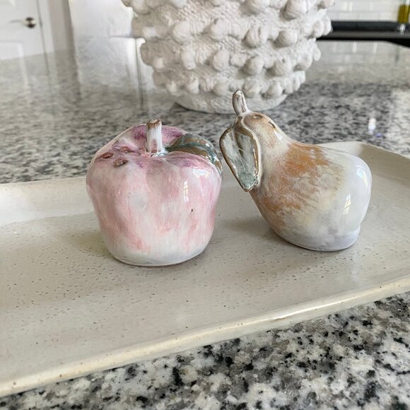 Stoneware Apple & Pear Salt and Pepper Shakers - Picture 3 of 5